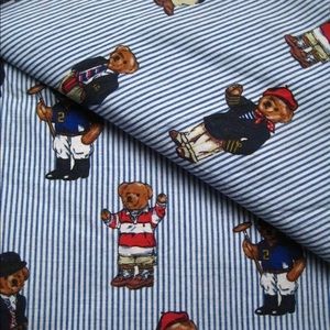 Polo Ralph Lauren Twin Flat Fitted Bear Sheets
